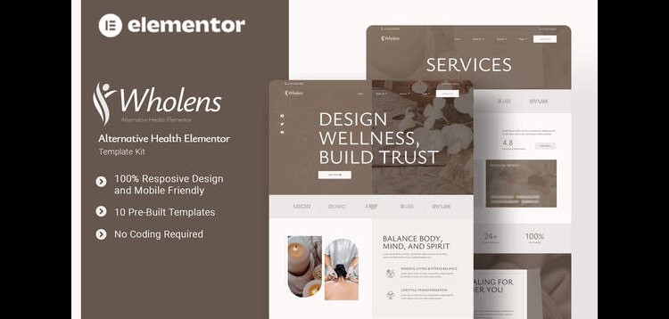 Item cover for download Wholens - Alternative Health Elementor Template Kit