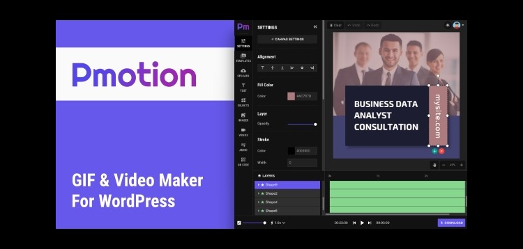 Item cover for download Pmotion - Animated GIF and Video Maker For WordPress