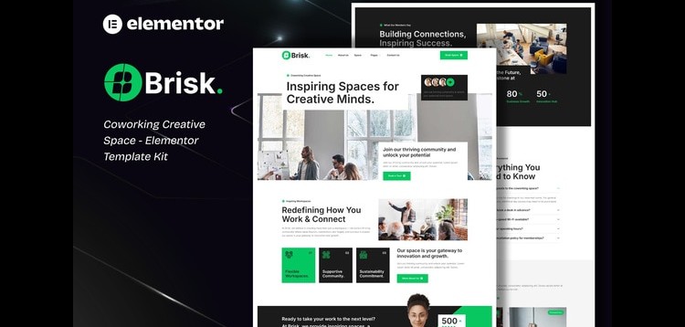 Item cover for download Brisk - Coworking Creative Space Elementor Template Kit