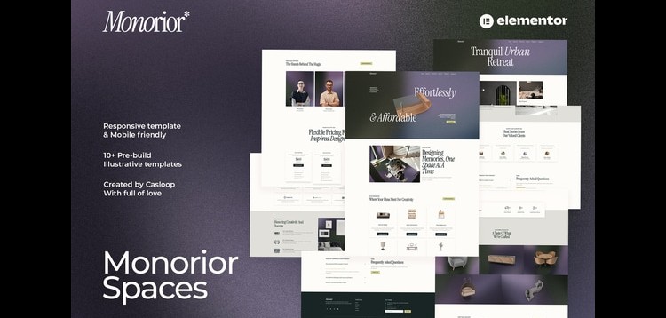 Item cover for download Monorior Space - Gradient Interior Elementor Template Kit