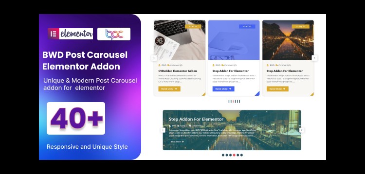 Item cover for download Creative Post Carousel Addon for Elementor