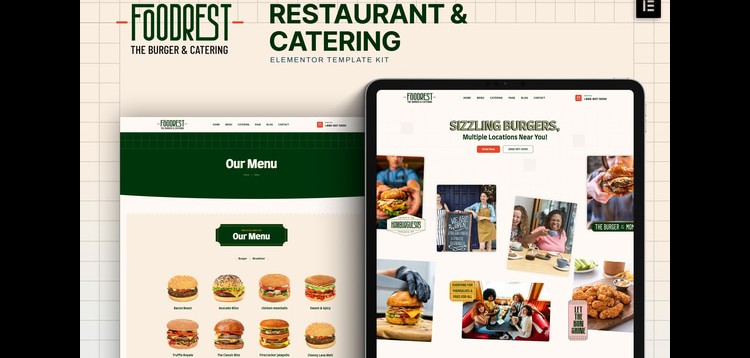 Item cover for download Foodrest - Restaurant & Catering Elementor Template Kit