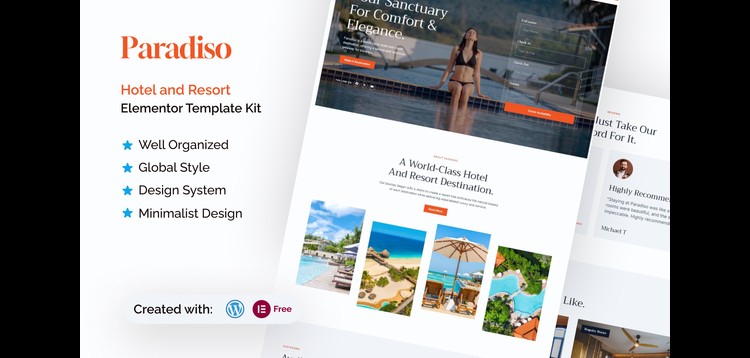 Item cover for download Paradiso - Hotel & Resort Elementor Template Kit