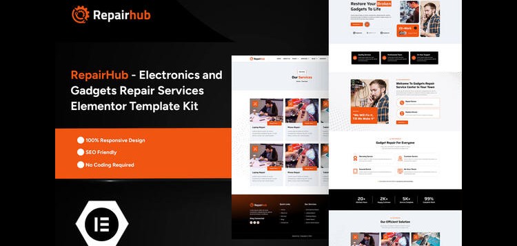 Item cover for download RepairHub - Electronics & Gadgets Repair Services Elementor Pro Template Kit
