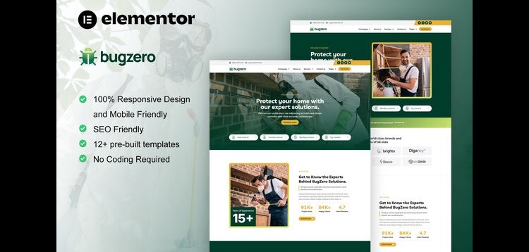 Item cover for download BugZero - Pest Control Service Elementor Pro Template Kit