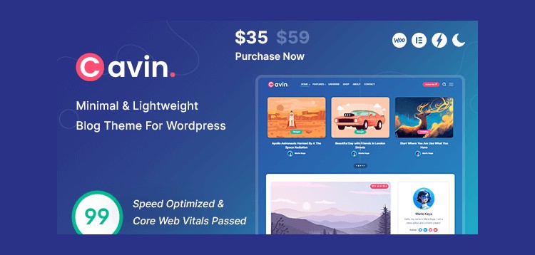 Item cover for download Cavin | Minimal & Lightweight WordPress Blog Theme