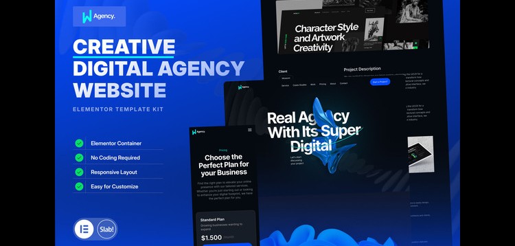 Item cover for download WAgency - Creative Digital Agency Elementor Template Kit