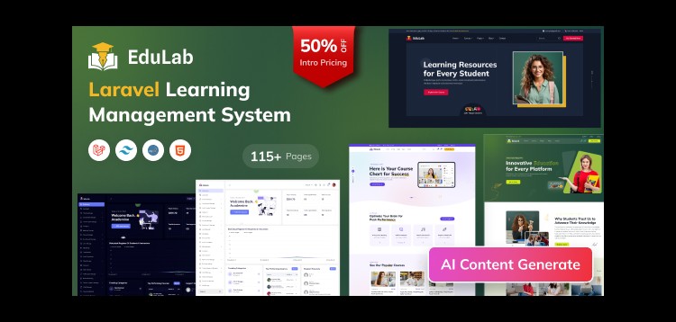 Item cover for download Edulab LMS - Laravel Learning Management System with Tailwind CSS