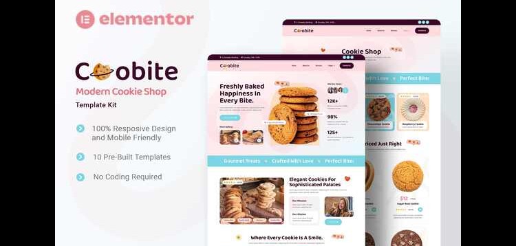 Item cover for download Coobite - Modern Cookie Shop Elementor Template Kit