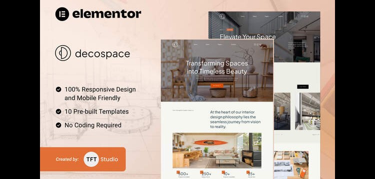 Item cover for download Decospace - Sleek Home Decor Elementor Template Kit