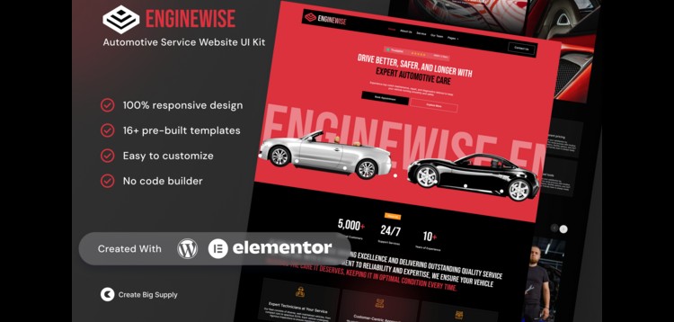 Item cover for download EngineWise - Automotive Service Elementor Template Kit