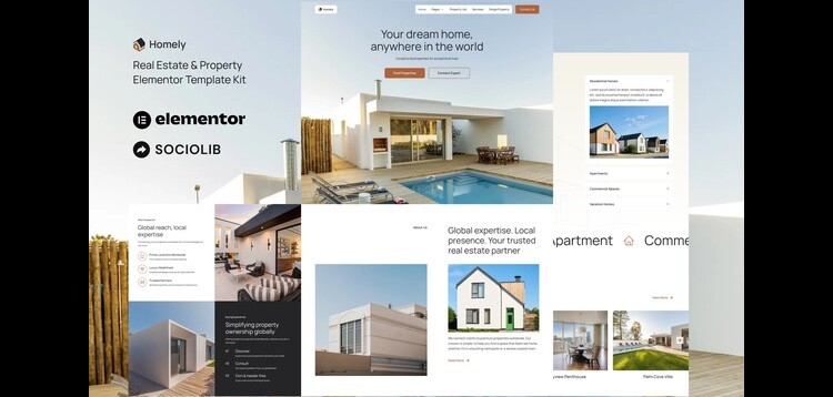 Item cover for download Homely - Real Estate & Property Listing Elementor Template Kit