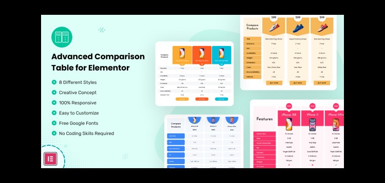 Item cover for download Advanced Comparison Table for Elementor