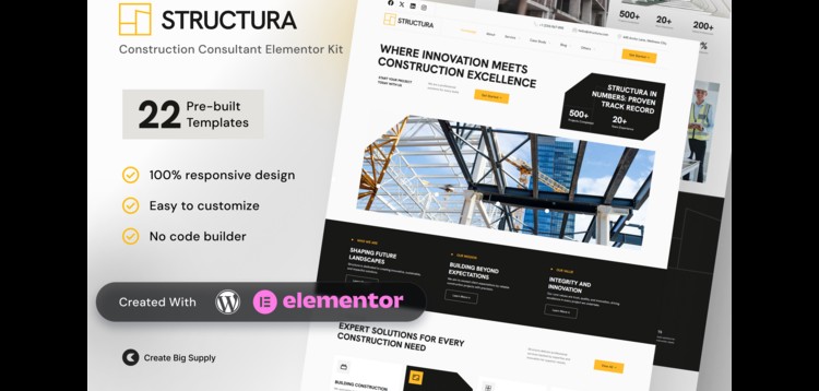 Item cover for download Structura - Construction Consultant Elementor Template Kit
