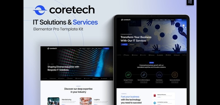 Item cover for download Coretech - IT Solutions & Services Elementor Pro Template Kit