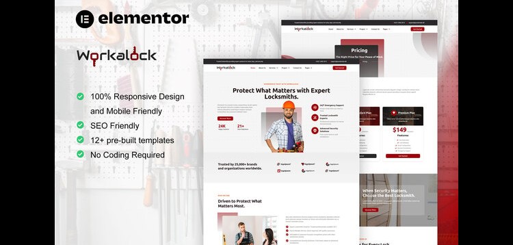 Item cover for download WorkaLock - Locksmith & Key Maker Service Elementor Pro Template Kit