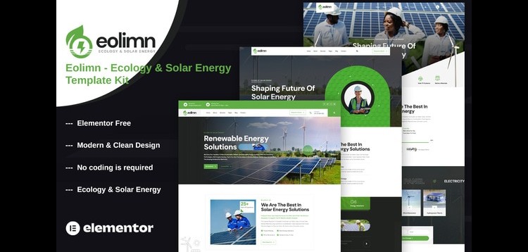 Item cover for download Eolimn - Ecology & Solar Energy Elementor Template Kit