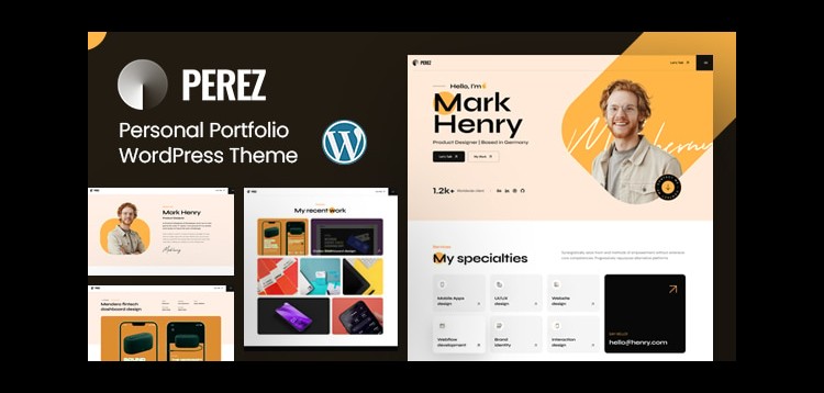 Item cover for download Perez - Personal Portfolio WordPress Theme