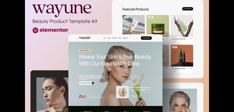 Item cover for download Wayune - Beauty Care Product Elementor Template Kit