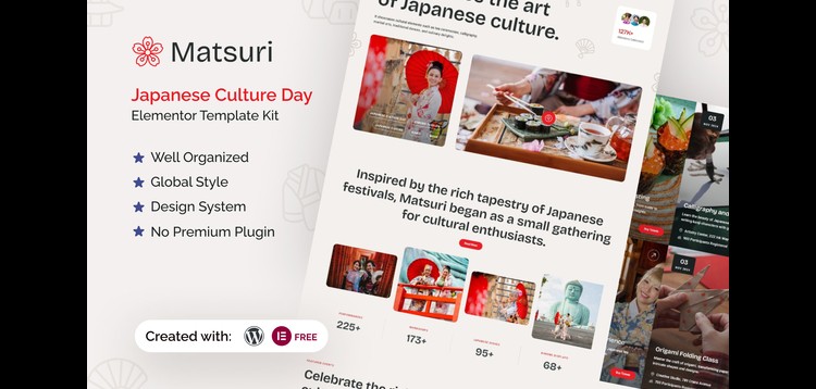 Item cover for download Matsuri - Japanese Culture Day Elementor Template Kit