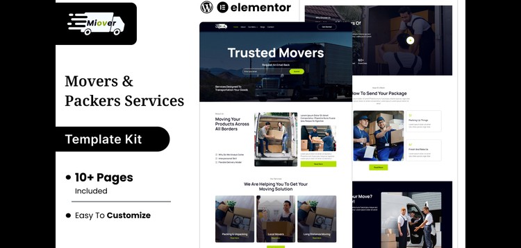 Item cover for download Miover - Packers & Movers Service Elementor Template Kit