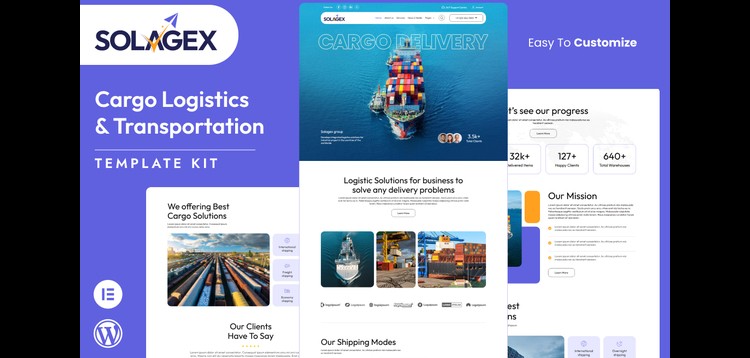 Item cover for download Solagex - Logistics & Transportation Elementor Template Kit