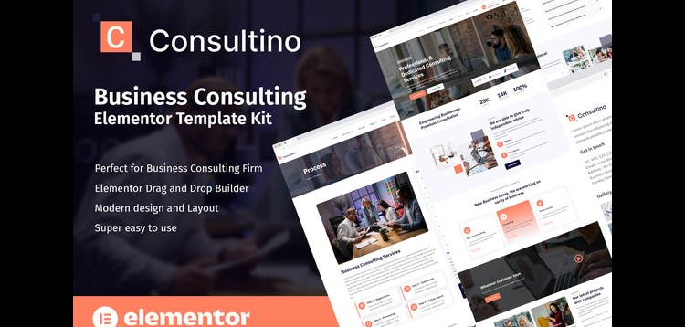 Item cover for download Consultino - Business Consulting Elementor Template Kit