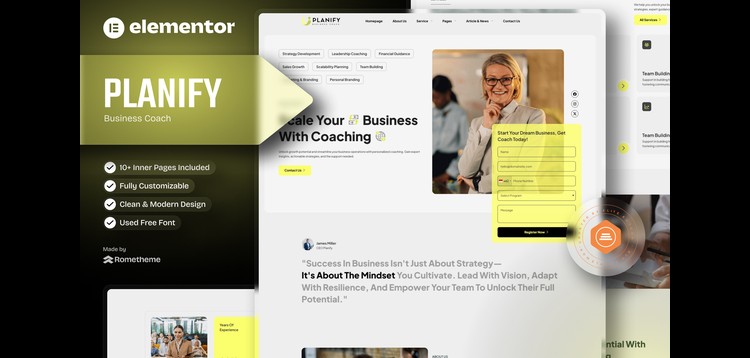 Item cover for download Planify - Business Coaches Elementor Template Kit