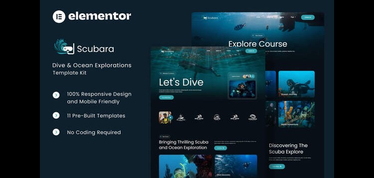Item cover for download Scubara - Dive & Ocean Explorations Elementor Template Kit