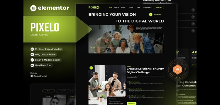 Item cover for download Pixelo - Digital Agency Elementor Template Kit