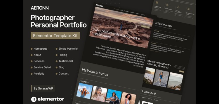 Item cover for download Aeronn - Personal CV Elementor Pro Template Kit