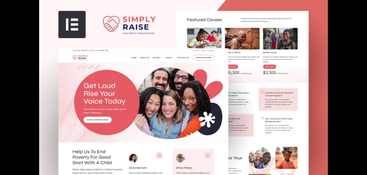 Item cover for download SimplyRise - Charity & Donation Elementor Template Kit