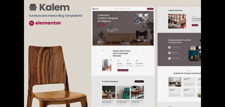 Item cover for download Kalem - Furniture & Interior Design Blog Elementor Template Kit