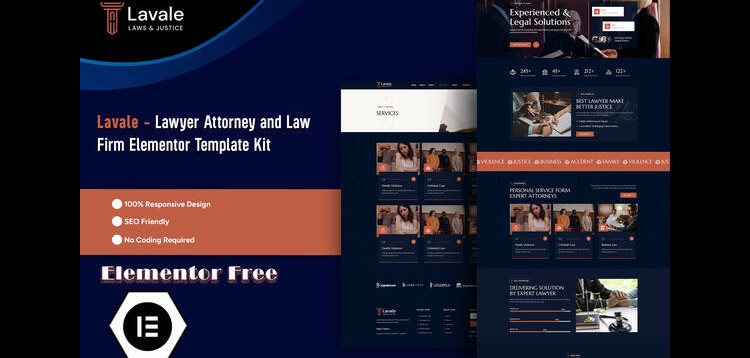 Item cover for download Lavale - Lawyer Attorney and Law Firm Elementor Template Kit