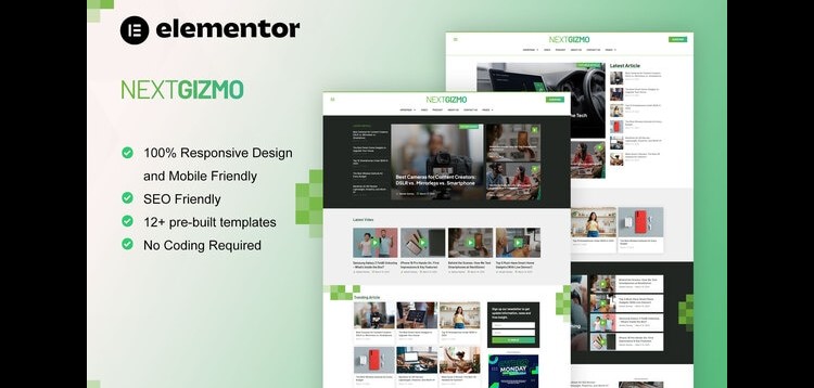 Item cover for download NextGizmo - Gadget News & Magazine Elementor Template Kit