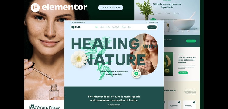 Item cover for download Flos - Alternative Medicine & Holistic Health Elementor Template Kit
