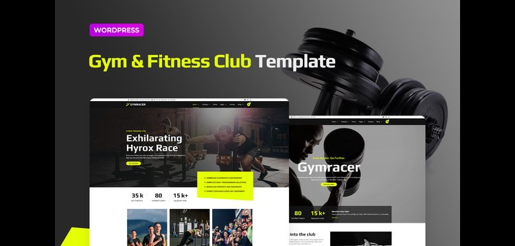 Item cover for download Gymracer – Hyrox Gym Elementor Pro Template Kit