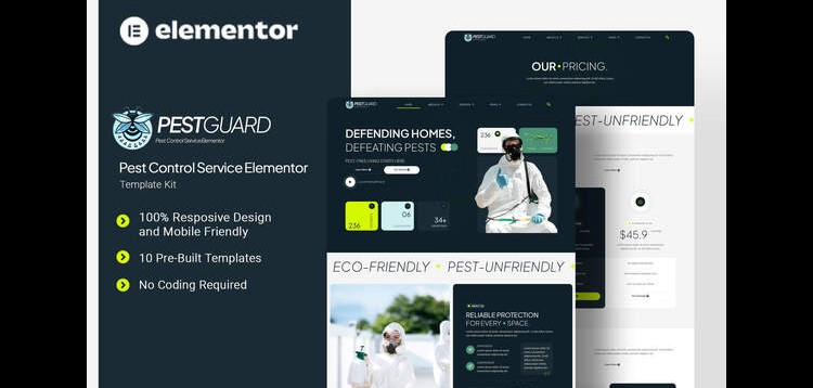 Item cover for download Pestguard - Pest Control Service Elementor Template Kit