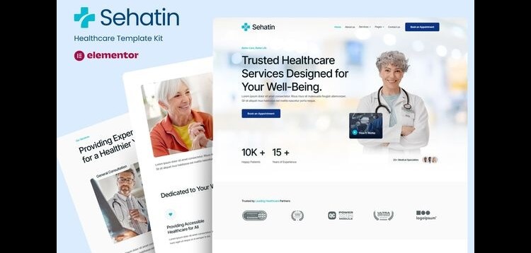 Item cover for download Sehatin - Health Care Service Elementor Template Kit