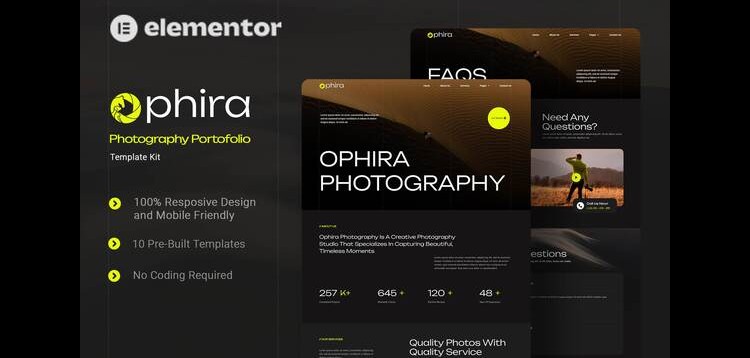 Item cover for download Ophira - Photography Portfolio Elementor Template Kit