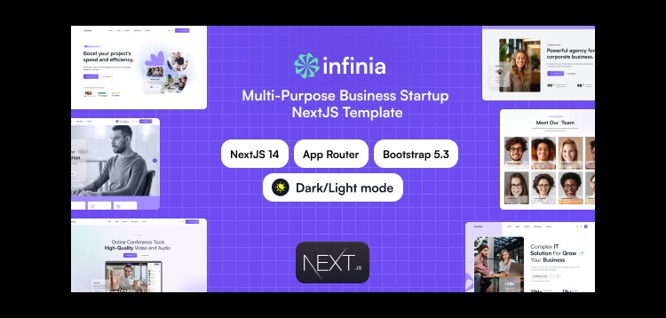 Item cover for download Infinia - Multipurpose business startup NextJS template