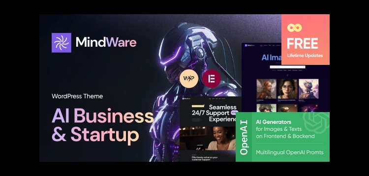 Item cover for download MindWare - AI Startup, AI App & Machine Learning WordPress Theme