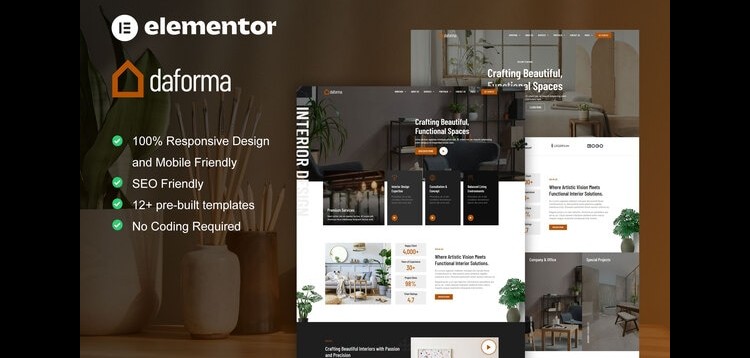 Item cover for download Daforma - Interior Design Service Elementor Pro Template Kit