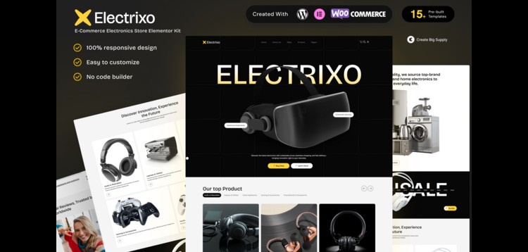 Item cover for download Electrixo - E-Commerce Electronics Store Elementor Template Kit