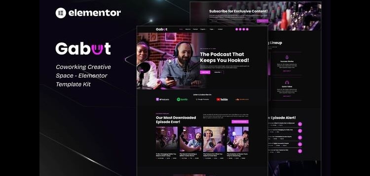 Item cover for download Gabut - Podcaster Elementor Template Kit
