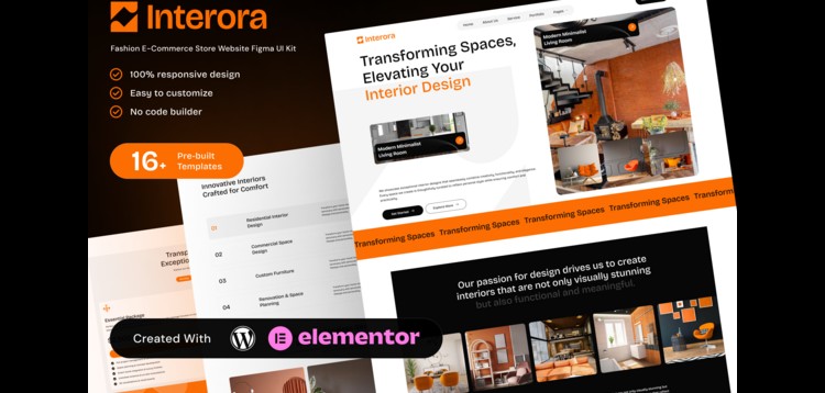 Item cover for download Interora - Interior Design Portfolio Elementor Template Kit