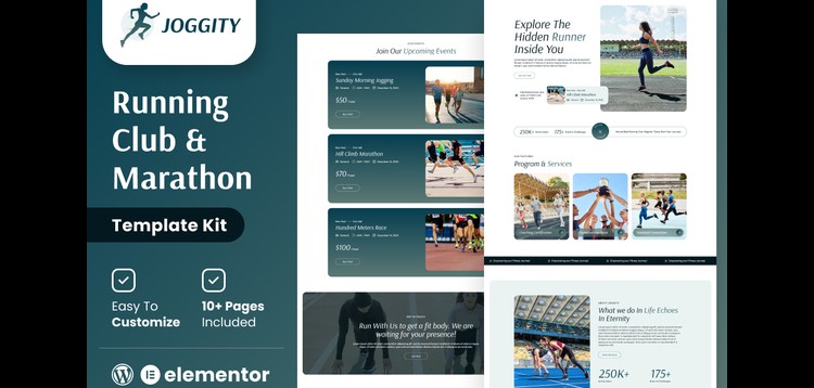 Item cover for download Joggity - Marathon Race & Running Elementor Template Kit