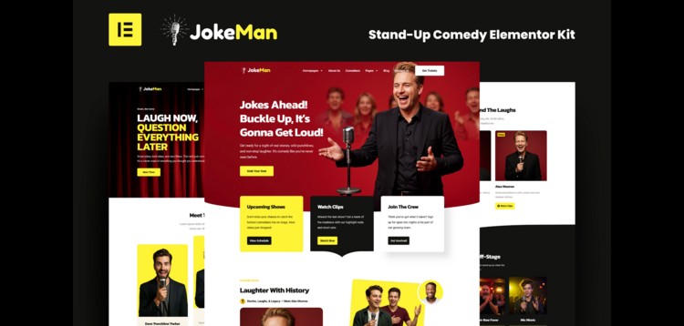Item cover for download JokeMan - Stand-Up Comedy Elementor Pro Template Kit