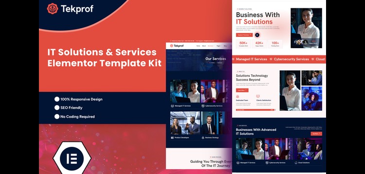 Item cover for download Tekprof - IT Solution & Technology Elementor Template Kit