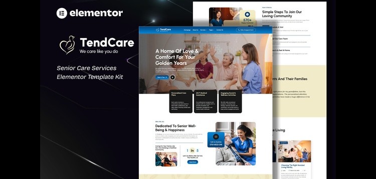 Item cover for download TendCare - Senior Care Services Elementor Template Kit